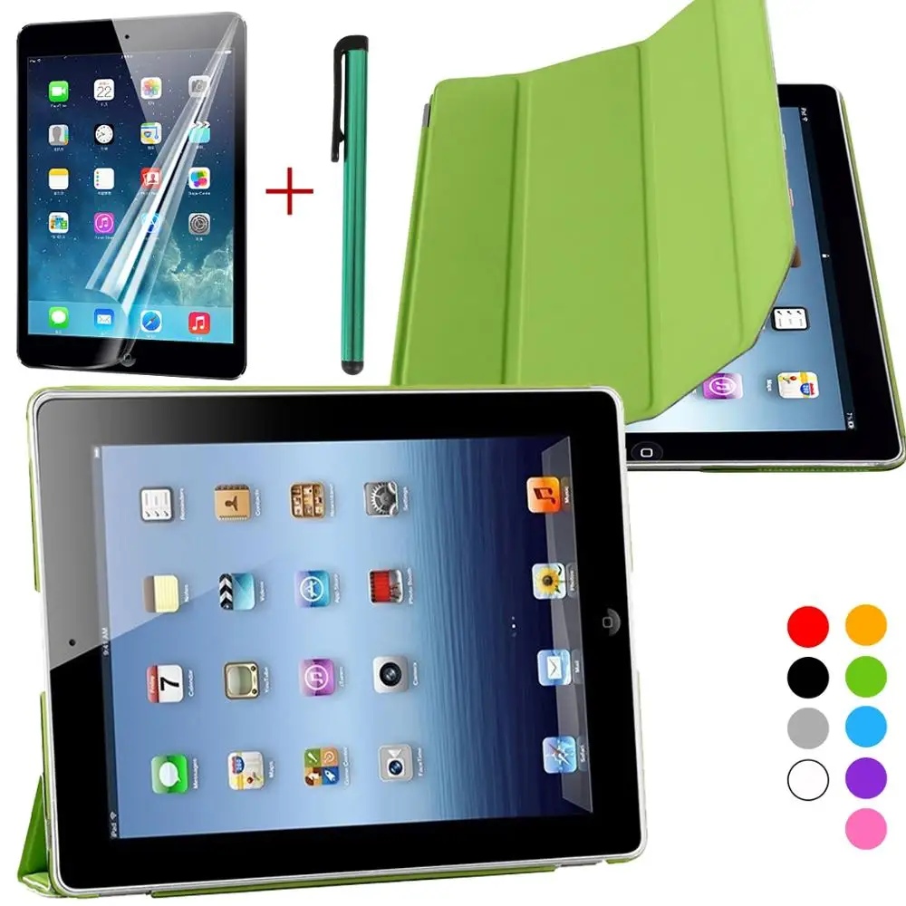 Green Ультратонкий смарт-чехол для iPad Air 2 A1566/A1567 Магнитный чехол-подставка - Цвет: Green