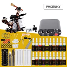 Профессиональная машинка для татуировки, набор для татуировки, 1 машинка для татуировки, 20 цветов, пигментный набор чернил, Перманентный макияж, начинающий набор для татуировки