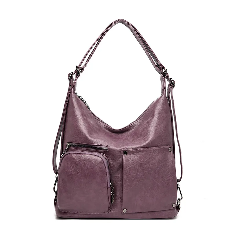 Purple Кожаная сумка Sac A Dos, роскошные сумки, женские сумки, дизайнерские сумки, высокое качество, женские сумки через плечо для женщин - Цвет: Purple
