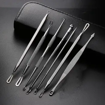 

7PcsBlackhead Extractor de cravo Blackhead Remover Black Dots Cleaner Acne Blemish Remover Needles Set Black Spots Pore Cleanser