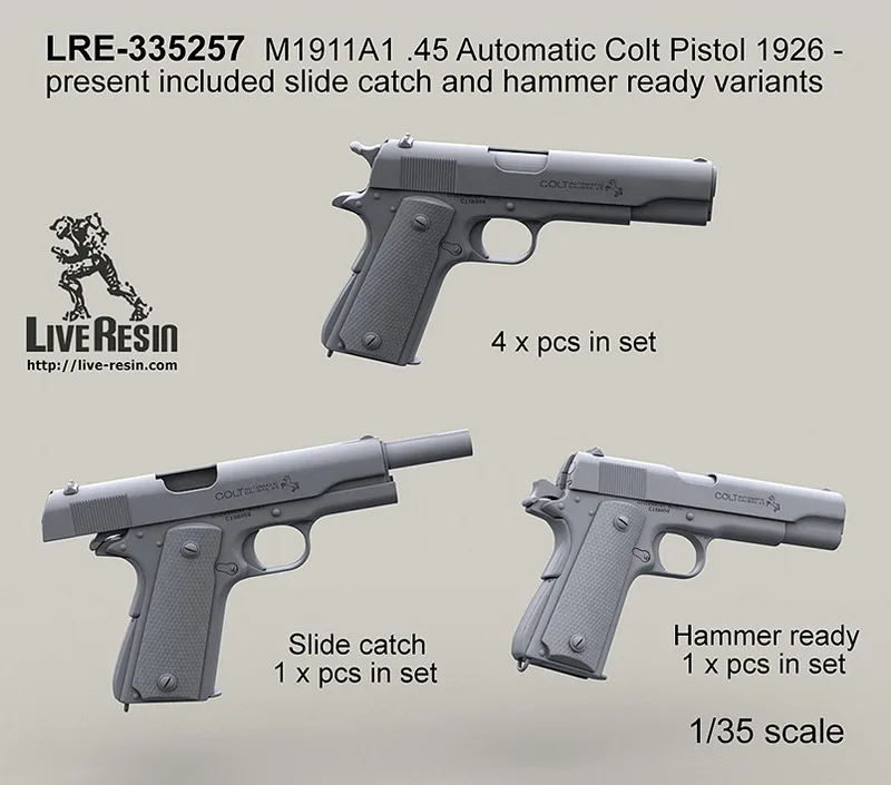 Live Resin LRE-35257 1/35 M1911A1 45 Automatic Colt Pistol 1926-Sekarang  Termasuk Slide Menangkap dan Palu Ready Varian AliExpress