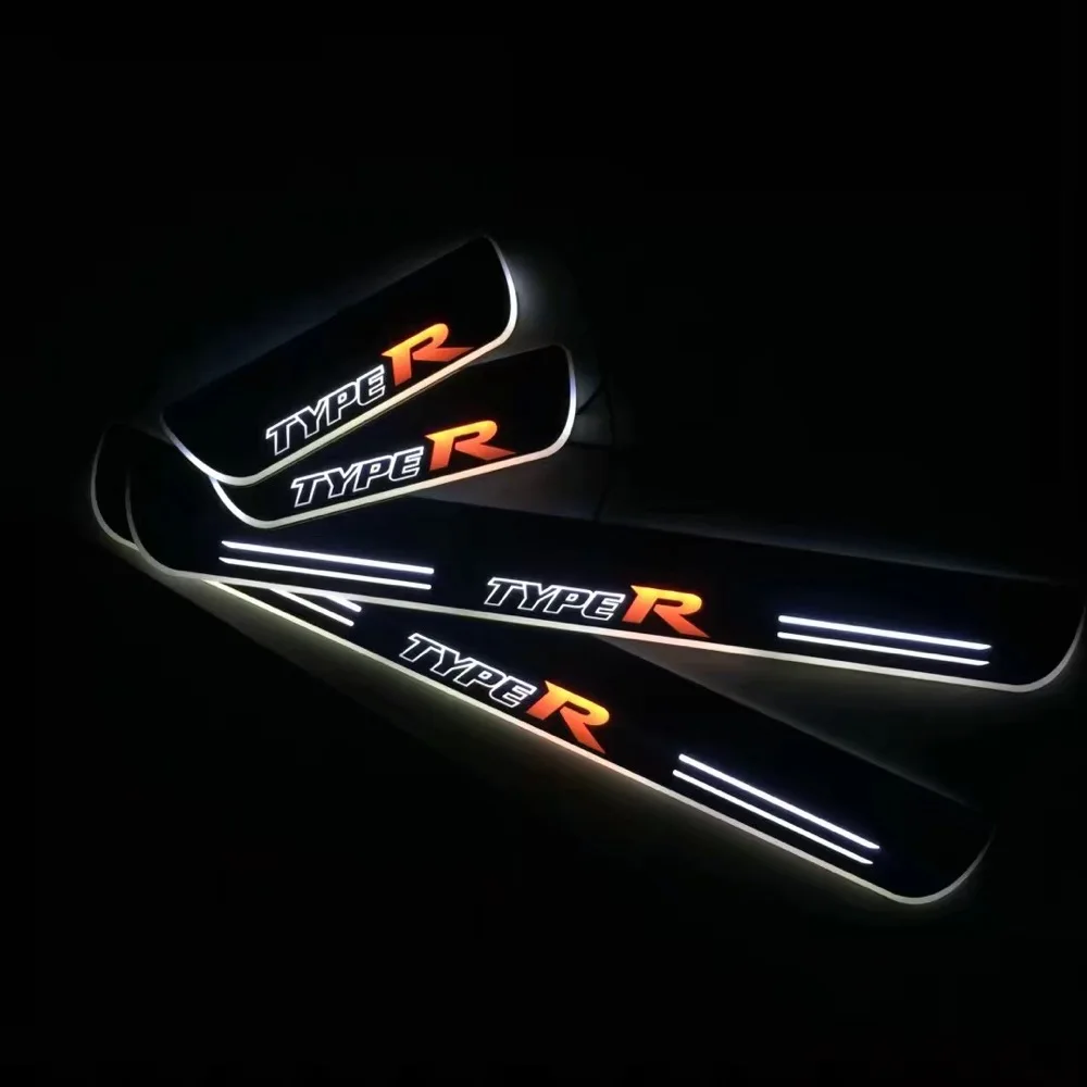 Osmrk светодиодные движущиеся двери scuff для Honda Civic dynamic порога пластина плоская подкладка наложения потока/фиксированный светильник, 4 шт