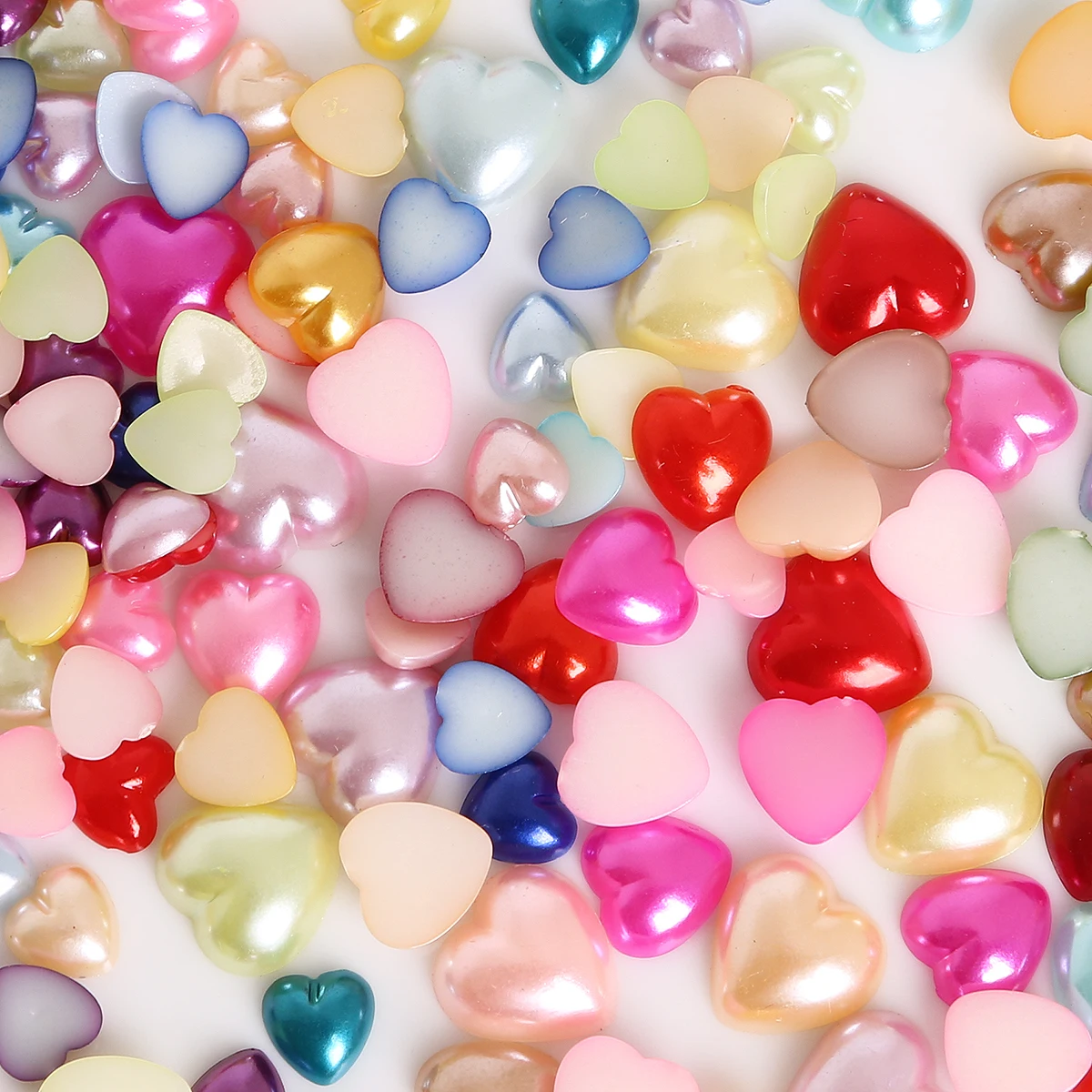 50-300PCS Flat Plastic Beads Lmitation Pearls For Clothing Bag