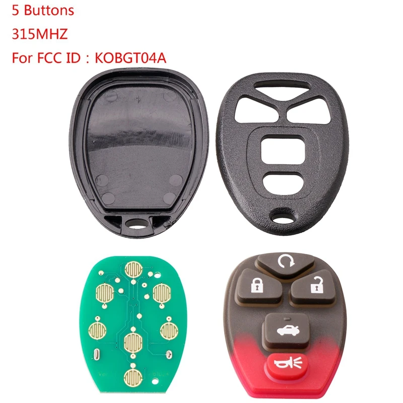 New 5 Button 315Mhz Smart Remote Car Key Fob Fit for Chevrolet Hhr Uplander Buick Terraza Kobgt04A