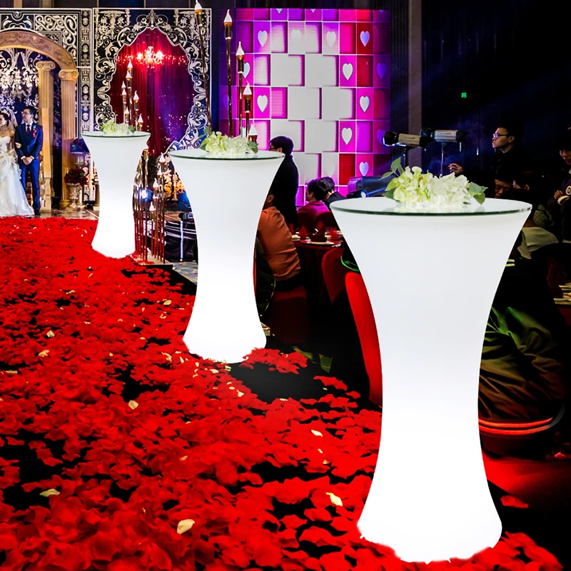 Led luminous high-footed table bar table and chair creative personality luminous furniture led bar furniture round table bar Led luminous high-footed table bar table and chair creative personality luminous furniture led bar furniture round table bar