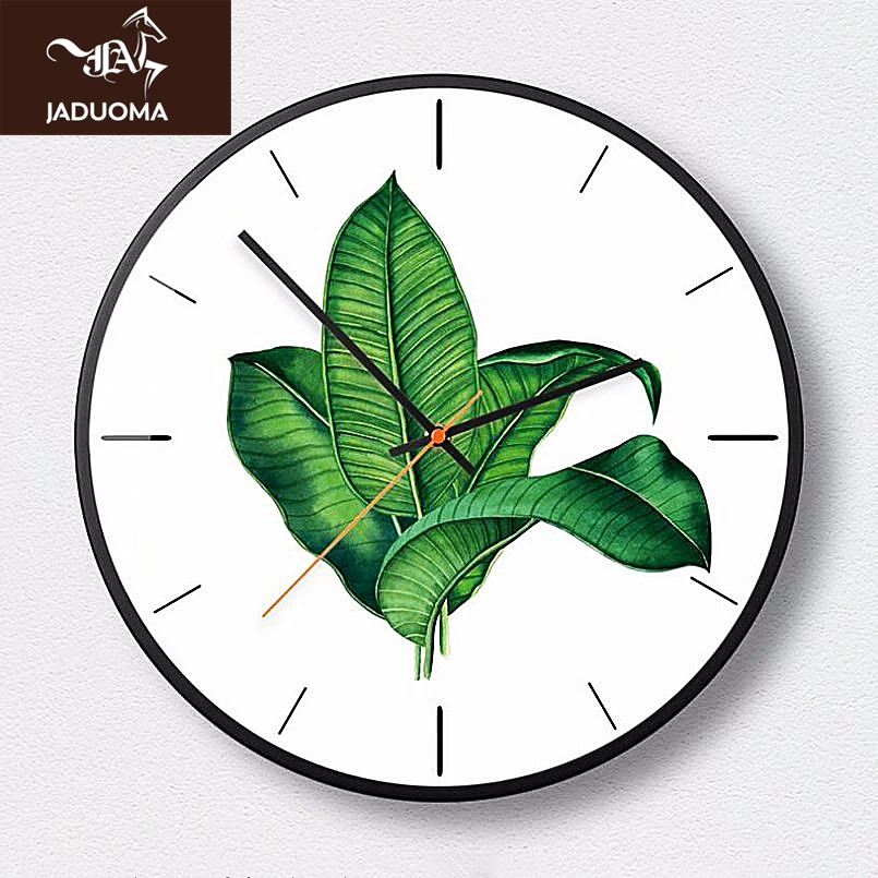 Новые Настенные часы 3D INS Green Plant настенные скандинавские минималистичные большой