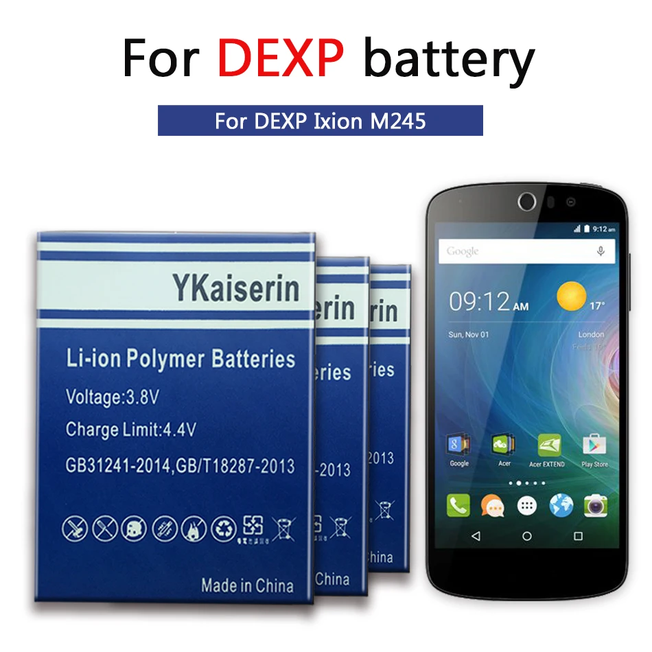 Литий ионный аккумулятор Ixion M245 3200 мАч для DEXP M 245 батарея смартфона + трек