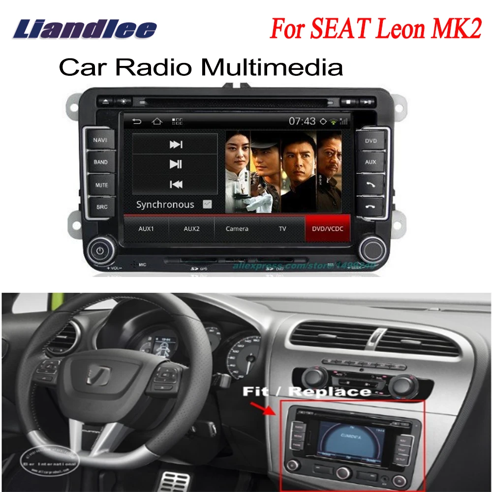 Liandlee 2 Din Автомобильный Android для SEAT Leon MK2 2005 ~ 2011 радио GPS навигация карты CD DVD плеер