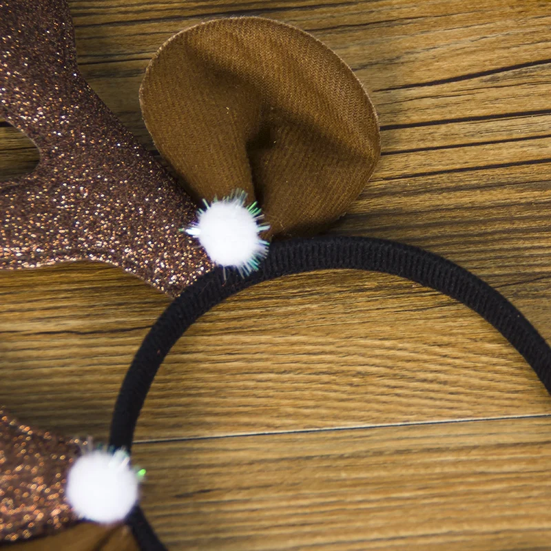Рождественский обруч с оленьими рогами коричневые оленьи рожки на ободке рождественские украшения для волос подарки для украшения дома