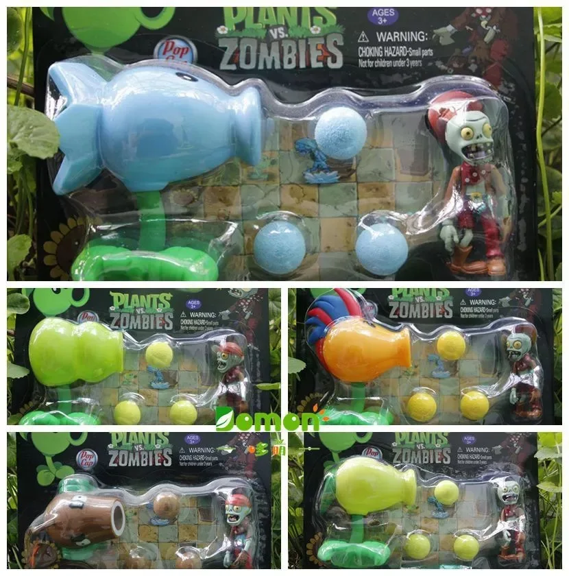 Peashooter ПВХ экшн-фигурки новая популярная игра Plants vs Zombies 5 стилей игрушки для детей