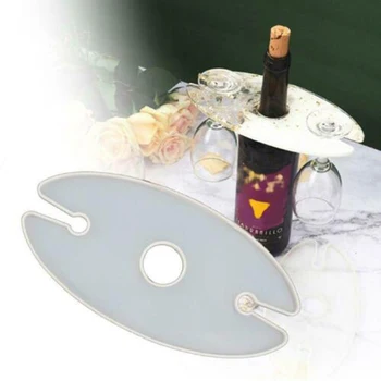 

Silicone Wine Rack Resin Mold Glass Tray Epoxy Resin Mould Making Bottle Cup Holder Craft Tool SP99