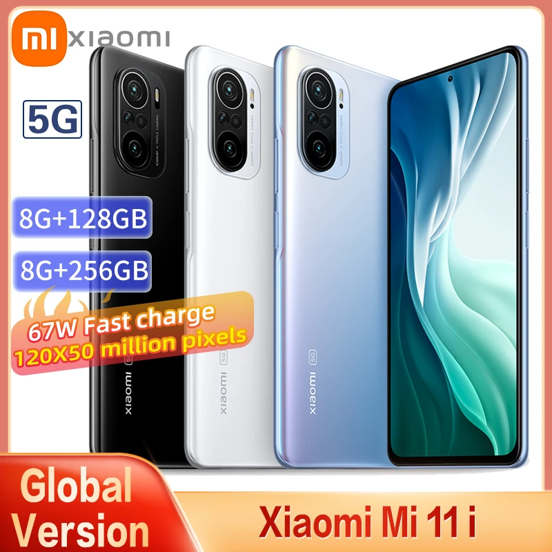 Original Global Xiaomi Mi 11i 5G Smartphone 8GB RAM 128GB ROM Snapdragon 888 108MP Camera 120Hz AMOLED Display 108MP Camera ddr5 ram