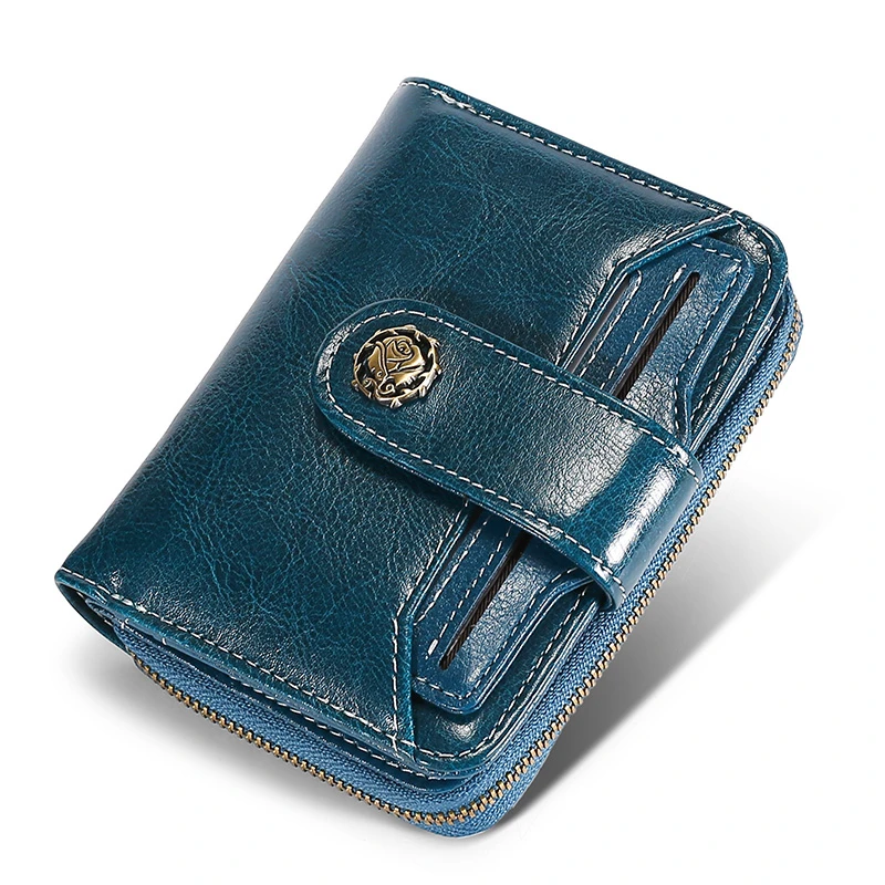 

Genuine Leather Wallet Women Wallets Female Leather Ladies Purse Short Coin Pocket Card Wallet For Woman Card Holder