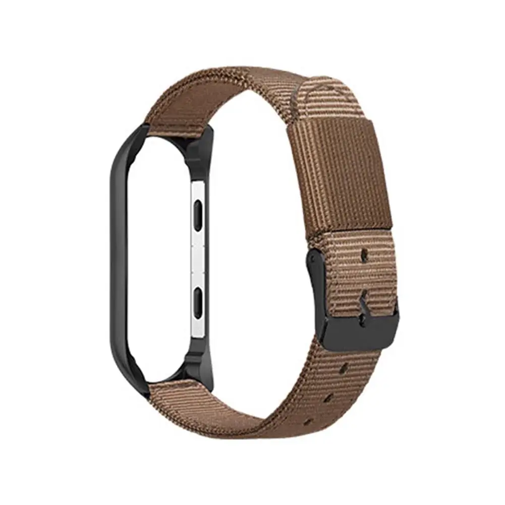 Для Xiaomi Miband 3 4 Универсальный спортивный Холст сменный ремешок для наручных часов браслет нейлоновый ремешок с черной рамкой Miband аксессуары