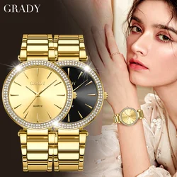 Luxury woman watch gold watch women free shipping luxe femme Gift for wife diamond watch quartz watches wristwatches for ladies