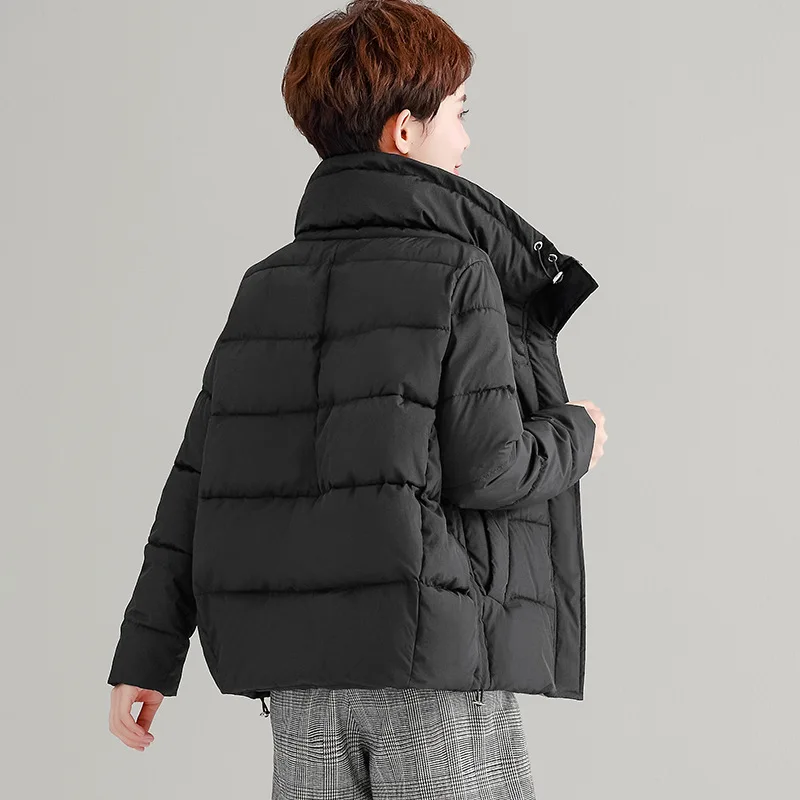 

Cotton-padded Clothes Short 2018 Winter New Style Stand Collar Contrast Color Korean-style Warm Versatile Loose-Fit by Age Cotto