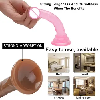 Realistic Dildo Anal Masturbator  Lightweight Sex Toys for Couples Jelly Dildo Suction Cup Penis Thrusting Pleasure Wand 5