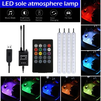

Atmosphere USB/Cigarette LED Strip Light Foot Light Lighter with Remote Control Room Decoration Lamp Strip Accessories