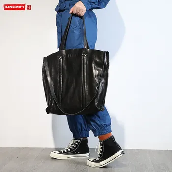 

2020 New Retro Leather Tote Bag Women Handbag Female Handbags Shoulder Messenger Bag Travel Bags Large Capacity Genuine Leather