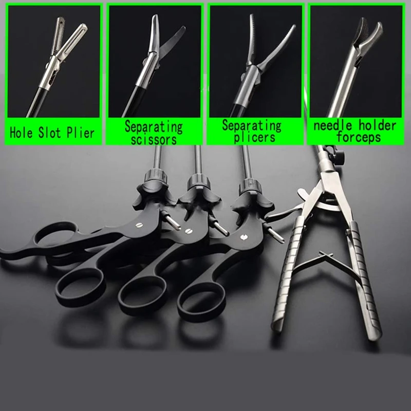 

4Pcs/Set V-Shaped Laparoscopic Simulation Training Instruments Needle Holder Forceps Surgery Practice Tool Educational Equipment