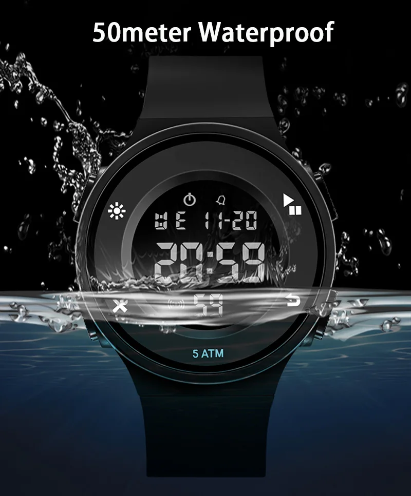 modern multi-function sports LED digital watch