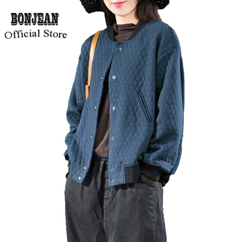 

Women 100% Cotton Jacket Outwear Big Loose Retro Vintage Fashion Casual for Spring Autumn AZ27591323