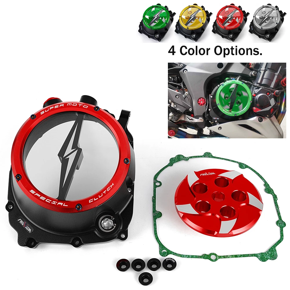 For Kawasaki Z1000 Engine Clear Clutch Cover & Spring Retainer R Z