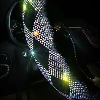 

Accessories Steering Wheel Cover For 37cm-38cm Universal Crystal Rhinestone