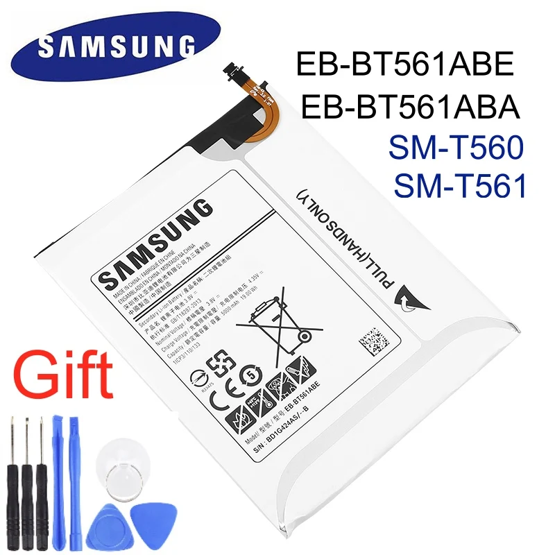 100% оригинальная запасная батарея EB BT561ABE для Samsung GALAXY Tab E T560 T561 SM аутентичная