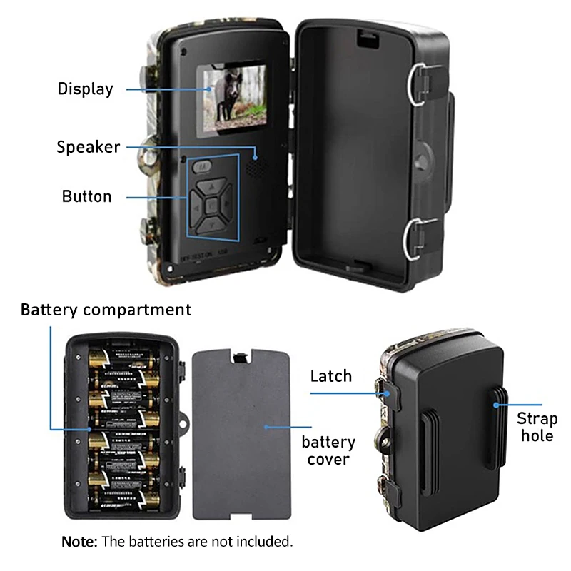 12MP 1080P Wildlife Hunting Camera Motion Activated Security Camera IP66 Waterproof Infrared Night Vision Hunting Trail