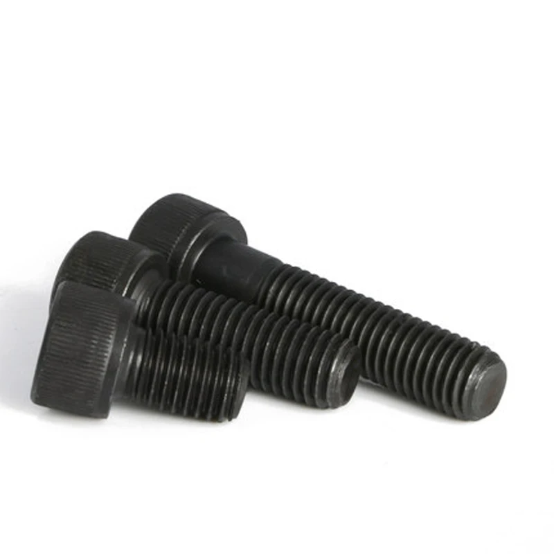 2pcs M10 inner hexagon bolts knurled screw allen circle column head screws cup hair bolt high strength 12.9 class black