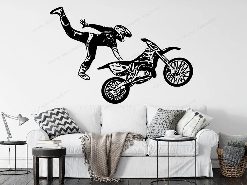 Motorcross Wall Decal Free Style ATV Quad Motor Dirt Bike Window