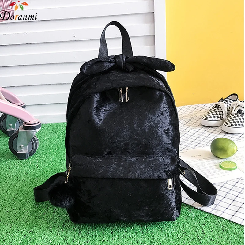

DORANMI Autumn Schoolbag Women's Backpack 2019 Suede Cloth Back Shoulder Bag Female Large Capacity Mochila Backpacks DJB924