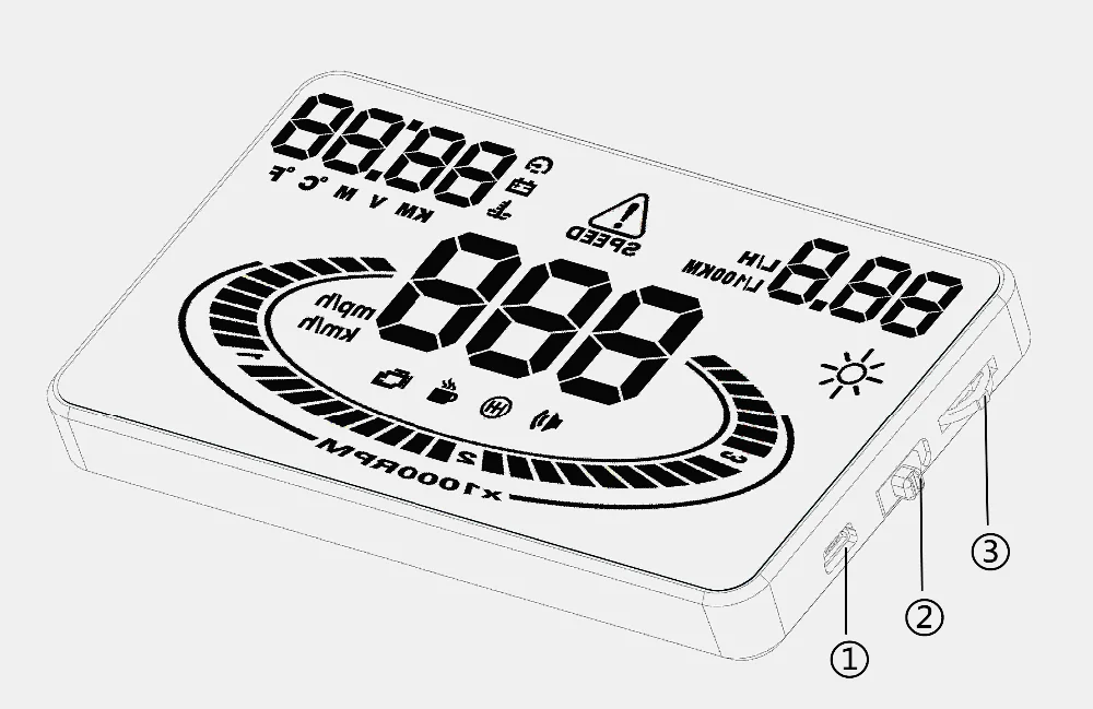 HUD E300 дисплей автомобиля gps OBD OBD2 диагностический инструмент проектор Цифровой измеритель скорости автомобиля сигнализация безопасности