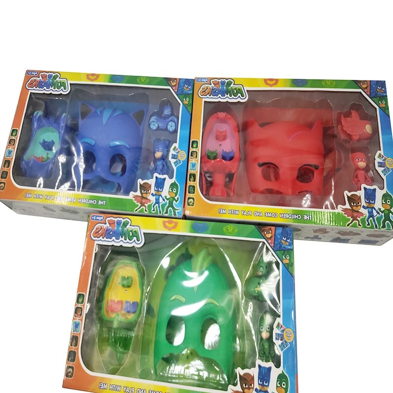 PJ Masks, Маскарадная маска на день рождения, набор игрушек, ПВХ, PJ маска, модель музыкального автомобиля, детские игрушки для детей, рождественские подарки в упаковке S51