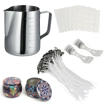 

Candle Making Kit DIY Candles Craft Tool Set Pouring Pot Wicks Wax Kit Xmas Gift For Melting Butter, Cheese, Caramel, Chocolate