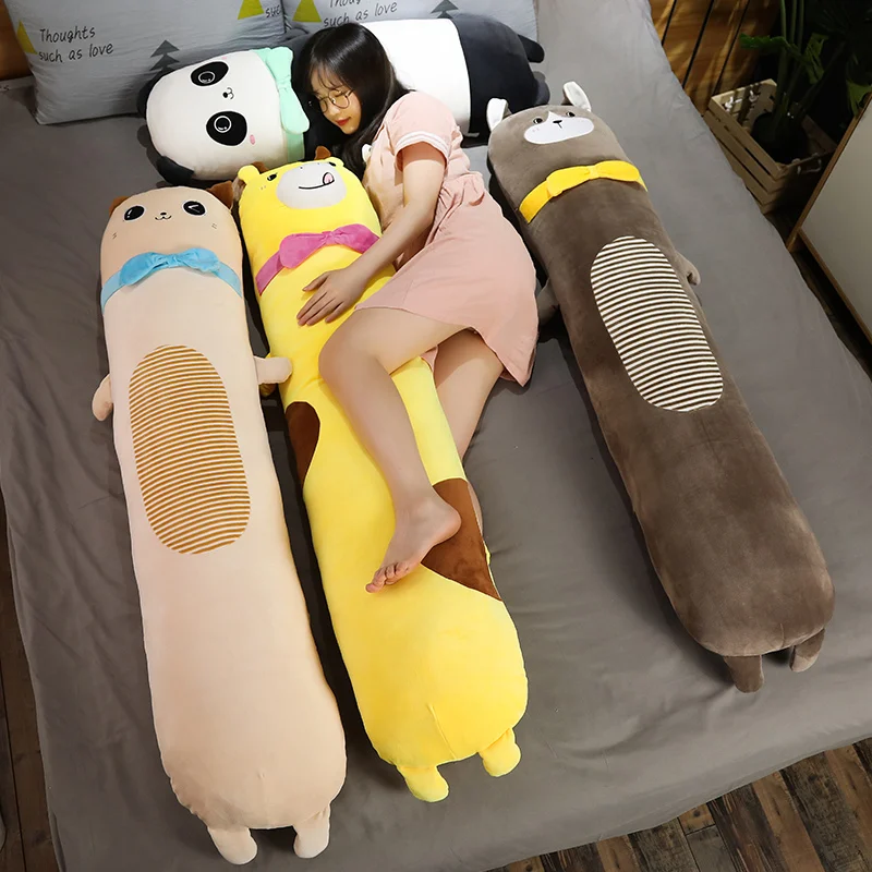 Пивная панда, Рождественская плюшевая игрушка, мягкие животные, Детская кукла, милые подарки, цилиндрическая полоска, нога со спящей подушкой, игрушка для девушки