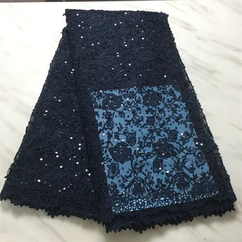 

High Quality African Lace Fabric Soft Nigerian Guipure Cord Laces Green Water Soluble Cord Lace Fabrics For Party