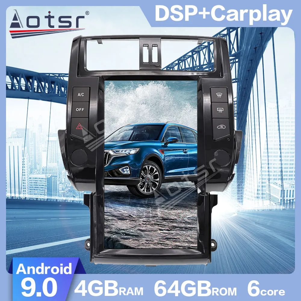 

AOTSR Android 9.0 Tesla style PX6 Vertical screen Car GPS Navigation For TOYOTA Land Cruiser Prado 2010-2013 DSP Carplay radio