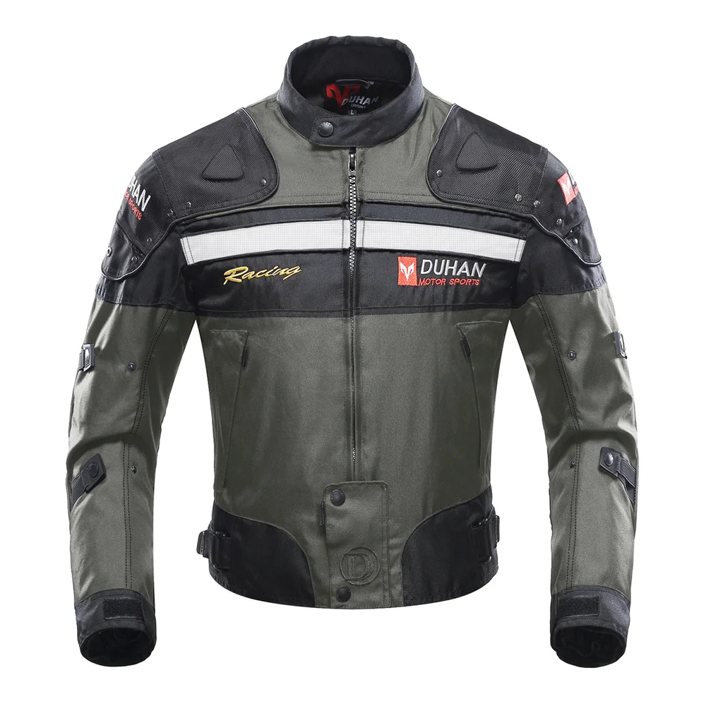 Only Grey Jacket Духан ветрозащитный мотоциклетный гоночный костюм защитное снаряжение броня мотоциклетная куртка+ мотоциклетные штаны хип протектор мото комплект одежды - Цвет: Only Grey Jacket