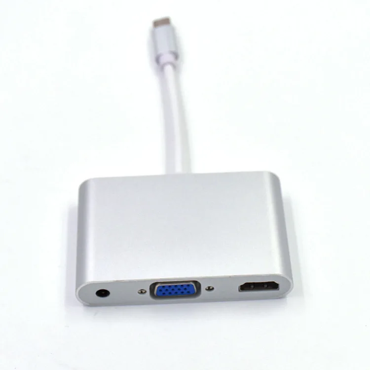 "E ZHOU" EZTC31258 USB 3,1 тип-c к VGA+ HDMI+ 3,5 мм аудио интерфейс конвертер