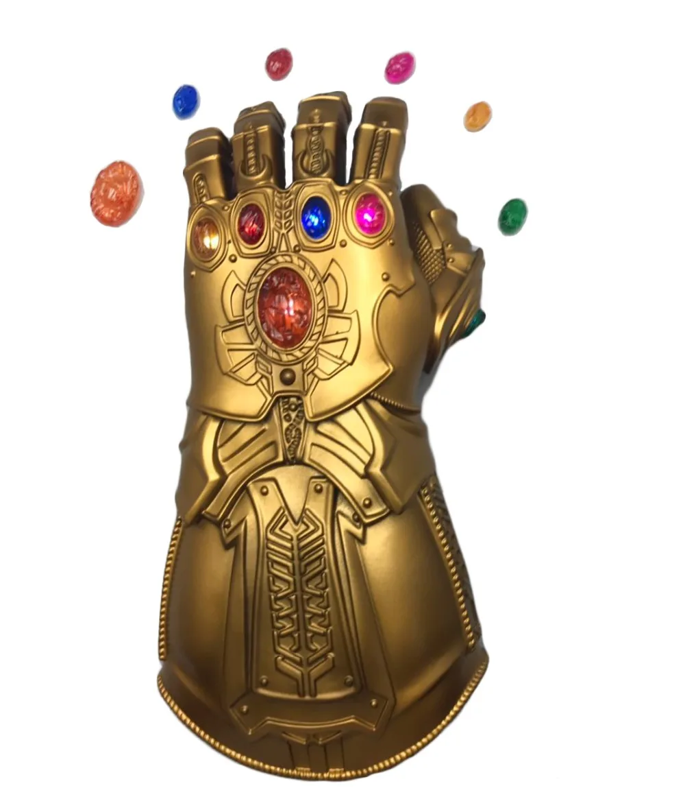 Thanos ПВХ перчатки Мстители эндгейм Железный человек Бесконечность перчатка гаунтлет Косплей съемный лазерный Камень Рука Tony сильный свет
