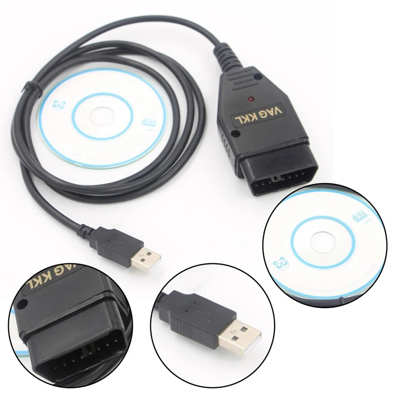 Universial Auto Diagnostic Tool USB Cable KKL VAG-COM 409.1 OBD2 Diagnostic Scanner Car Accessary