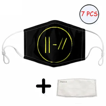

Adults Protection Mask Twenty One Pilots Rock Band Band Pattern Mouth Mask with Filter for Man with 7 Filters Reusable Dustproof