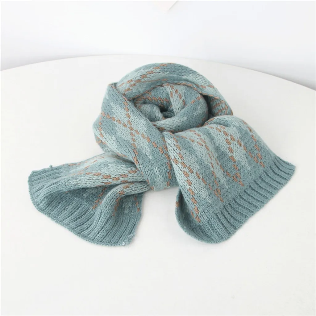 Модный детский шарф, Вязаная Шаль, шерстяной утепленный ветронепроницаемый шарф, Осень-зима, цветной Повседневный теплый шарф