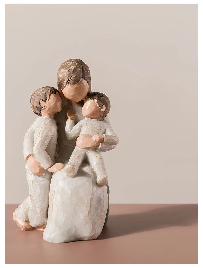 Абстрактный персонаж, держащая мать, держащая двух маленьких девочек, декоративная фигурка, Декор, художественное украшение для дома, ремесло, подарок на день рождения