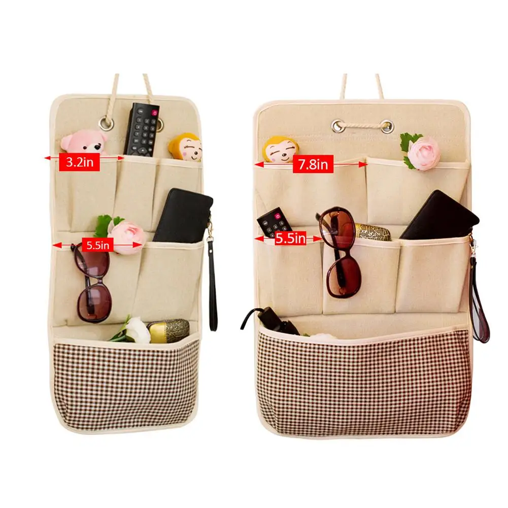 

hanging bag Door storage bag wall-mounted storage bag multi-layer linen bag #4O