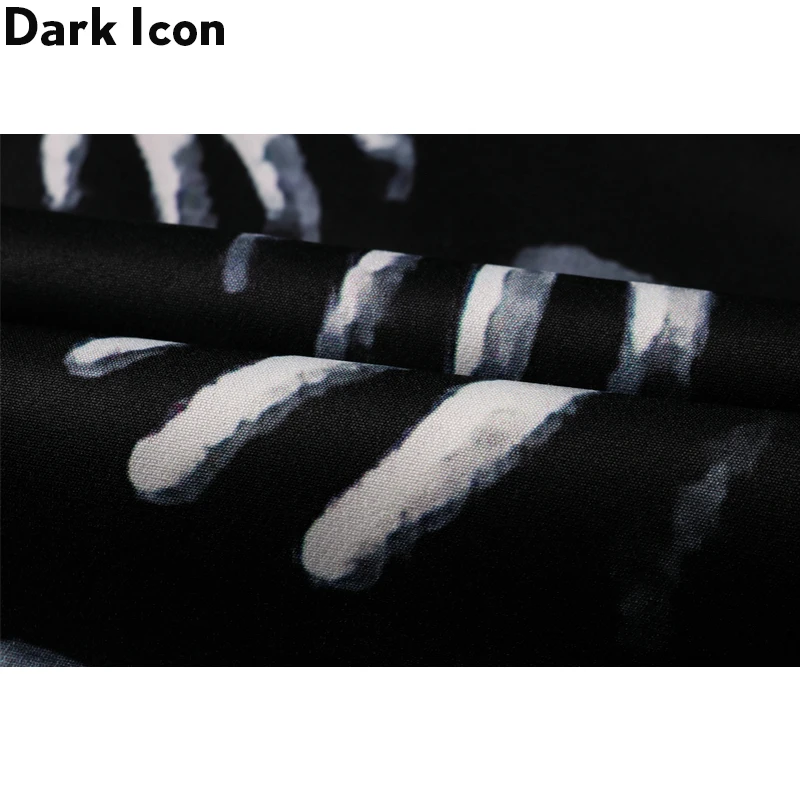 Dark Icon Printed Vintage Street Shirts for Men Summer Hawaiian Shirts Male Top
