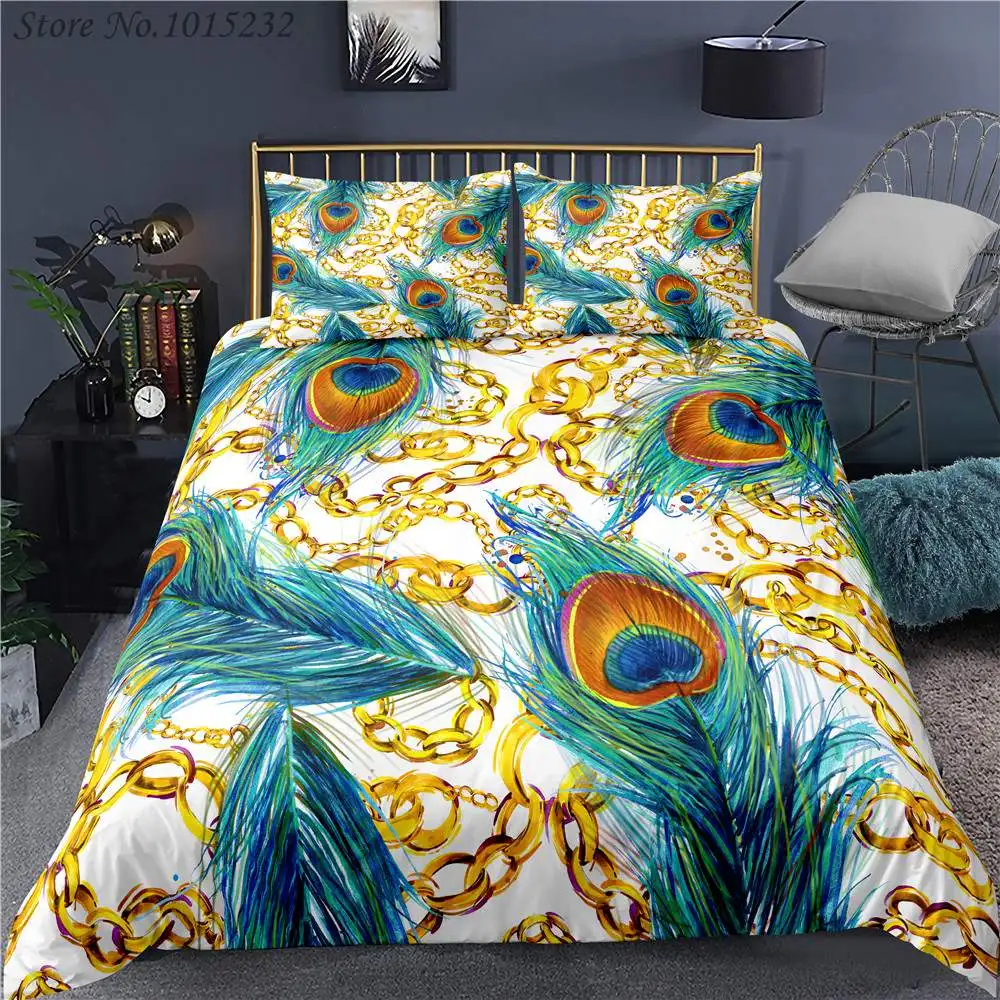 Peacock 3D Printed Bedding Set Duvet Covers Pillowcases Comforter Bedding Set Bedclothes Bed Linen 04