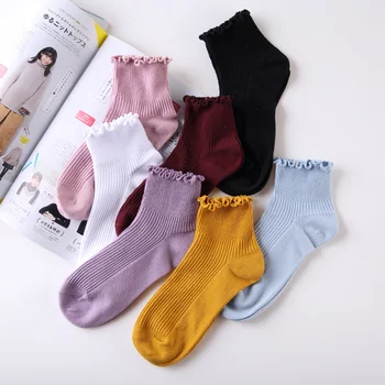 

Fashion Lace Ruffles Soft Cotton Women Socks Top Quality Spring Summer Cute Socks Sweet Princess Girl Cozy Lovely Frilled Socks